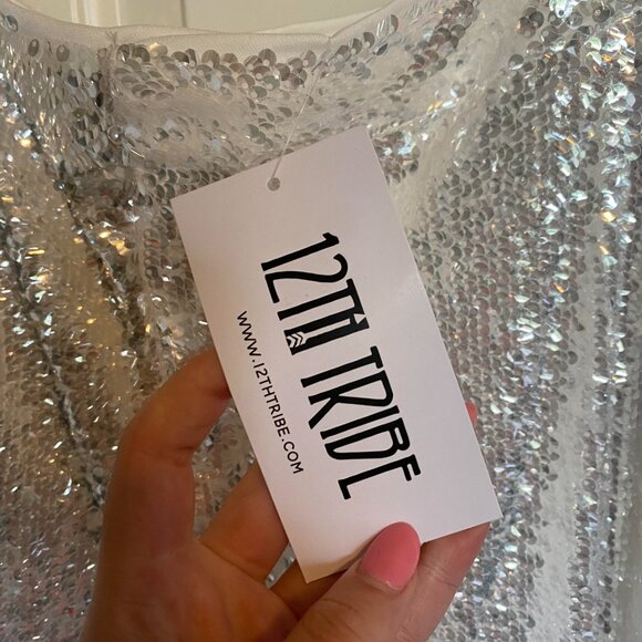 Genevieve White Sequin Trousers - 12th Tribe - Picture 6 of 10